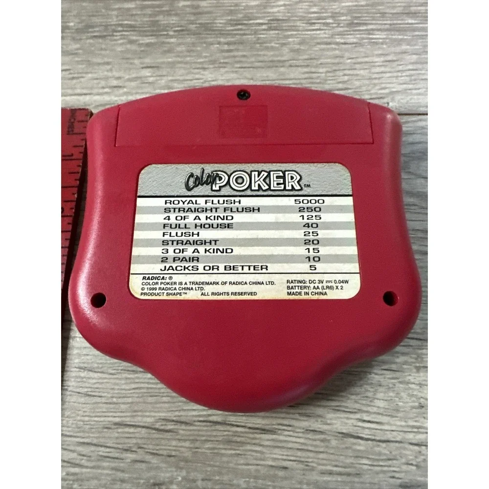 Vintage 1999 Radica Color Poker Handheld‎ Electronic Game Pink Retro Toy 1109